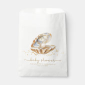 Waterverf Ocean Little Pearl Baby shower Bedankzakje (Voorkant)