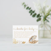 Waterverf Ocean Little Pearl Baby shower Boek Req Informatiekaartje (Staand voorkant)