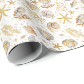 Waterverf Ocean Little Pearl Baby shower Cadeaupapier (Rol Hoek)