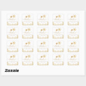Waterverf Ocean Little Pearl Baby shower Favoriet Vierkante Sticker (Vel)