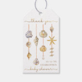 Waterverf Ocean Little Pearl Baby shower Gift Labe Cadeaulabel (Voorkant)