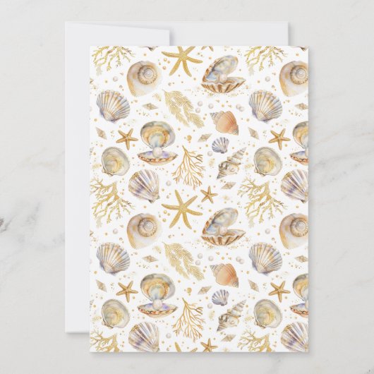 Waterverf Ocean Little Pearl Baby shower Kaart (Achterkant)