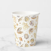 Waterverf Ocean Little Pearl Baby shower Papieren Bekers (Achterkant)