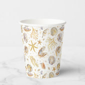 Waterverf Ocean Little Pearl Baby shower Papieren Bekers (Rechts)