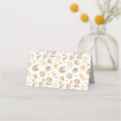 Waterverf Ocean Little Pearl Baby shower Plaatskaartje (Achterkant)