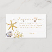 Waterverf Ocean Little Pearl Diaper Raffle Ticket Informatiekaartje (Voorkant)