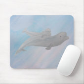 Waterverf Ocean Moeder Baby Beluga Whales Muismat (Met muis)