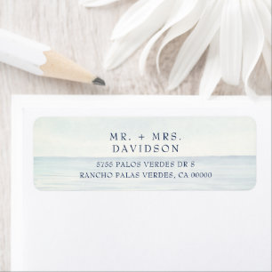 Waterverf Ocean Mr en Mrs. Etiket