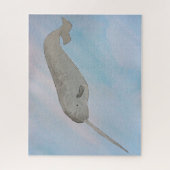Waterverf Ocean Narwhal Legpuzzel (Verticaal)