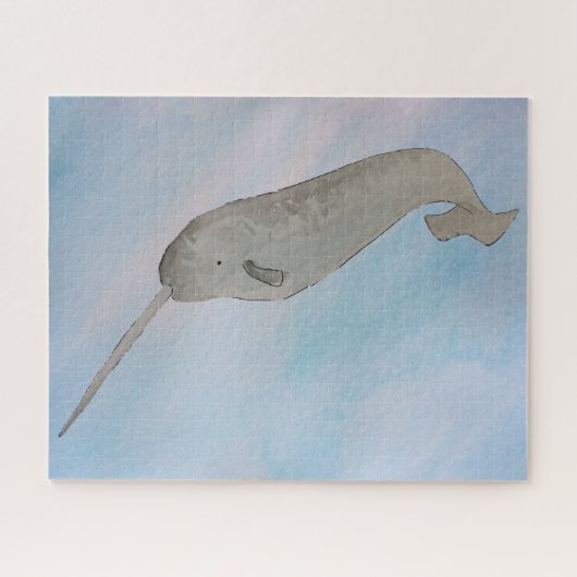Waterverf Ocean Narwhal Legpuzzel (Horizontaal)