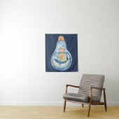 Waterverf Ocean Scene in Light Bulb Whale Boat Wandkleed (In situ)