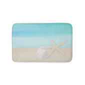 Waterverf Ocean Starfish and Sand Dollar Badmat (Voorkant)