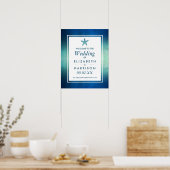 Waterverf Ocean Starfish Beach Bruiloft Welkom Poster (Keuken)