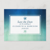 Waterverf Ocean Starfish Beach Save the Date Briefkaart (Voorkant)