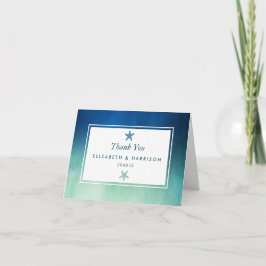 Waterverf Ocean Starfish Beach Weddenschap Bedankkaart