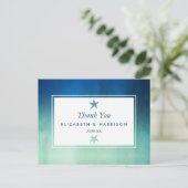 Waterverf Ocean Starfish Beach Weddenschap Briefkaart (Staand voorkant)