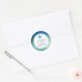 Waterverf Ocean Starfish Beach Weddenschap Ronde Sticker (Envelop)