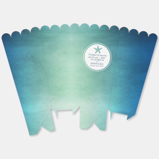 Waterverf Ocean Starfish Beach Wedding Bedankdoosjes (Ongevouwen)