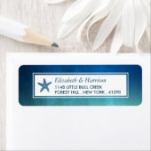 Waterverf Ocean Starfish Beach Wedding Etiket (Insitu)