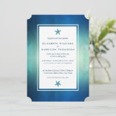 Waterverf Ocean Starfish Beach Wedding Kaart (Staand voorkant)