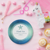 Waterverf Ocean Starfish Beach Wedding Papieren Bordje (Feest)