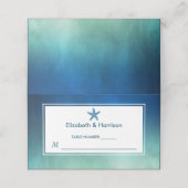 Waterverf Ocean Starfish Beach Wedding Plaatskaartje (Buitenkant ongevouwen)