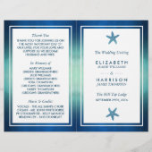Waterverf Ocean Starfish Beach Wedding Programme (Voorkant)