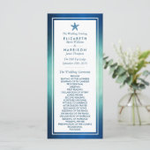 Waterverf Ocean Starfish Beach Wedding Programme Programmakaart (Staand voorkant)