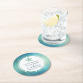 Waterverf Ocean Starfish Beach Wedding Ronde Kartonnen Onderzetter (Insitu)