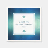Waterverf Ocean Starfish Beach Wedding Servetten (Voorkant)