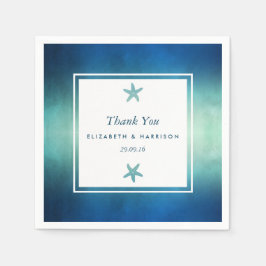 Waterverf Ocean Starfish Beach Wedding Servetten