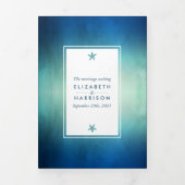 Waterverf Ocean Starfish Beach Wedding Suite Drieluik Uitnodiging (Cover)