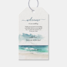 Waterverf Ocean strand Wedding Welcome labels Cadeaulabel