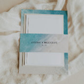 Waterverf Ocean Summer Beach Wedding Uitnodigingen Wikkel