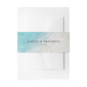 Waterverf Ocean Summer Beach Wedding Uitnodigingen Wikkel (Voorkant Voorbeeld)