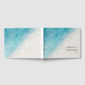 Waterverf Ocean Summer Blue Beach Weddenschap Gastenboek (Volledig)