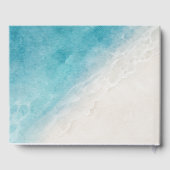 Waterverf Ocean Summer Blue Beach Weddenschap Gastenboek (Achterkant)