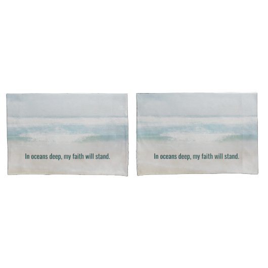 Waterverf Ocean Surf met inspirerende quote Kussensloop (Voorkant-Set)