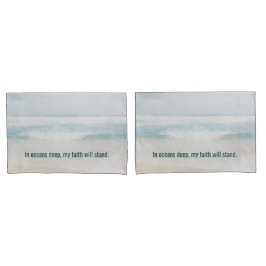 Waterverf Ocean Surf met inspirerende quote Kussensloop