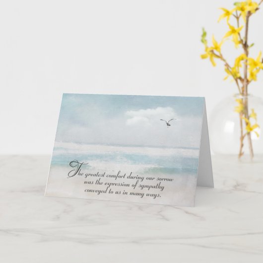 Waterverf Ocean Sympathie Dank u Kaart (Gele Bloem)
