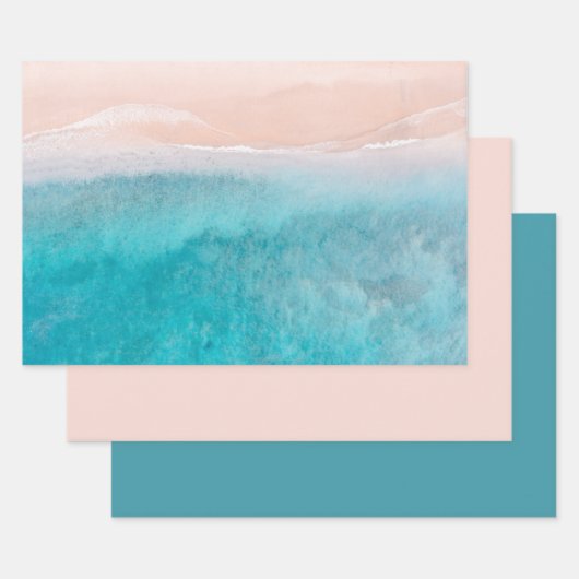 Waterverf Ocean Turquoise Inpakpapier Vel (Set)
