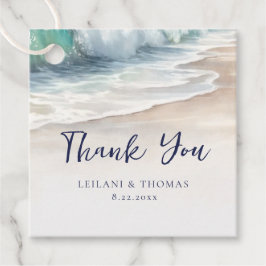 Waterverf Ocean Wave Beach bruiloft Dank u Bedankjes Labels