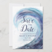 Waterverf Ocean Wave | De foto bewaart de Datum Kaart (Voorkant)