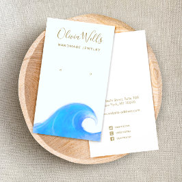 Waterverf Ocean Wave Earring Display Visitekaartje