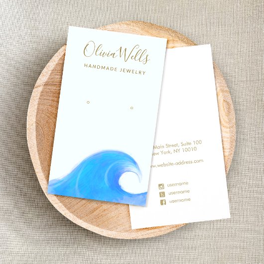 Waterverf Ocean Wave Earring Display Visitekaartje