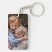 Waterverf Ocean Wave & Family Photo Template Sleutelhanger (achterkant)