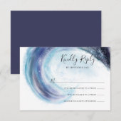 Waterverf Ocean Wave RSVP (Voorkant / Achterkant)