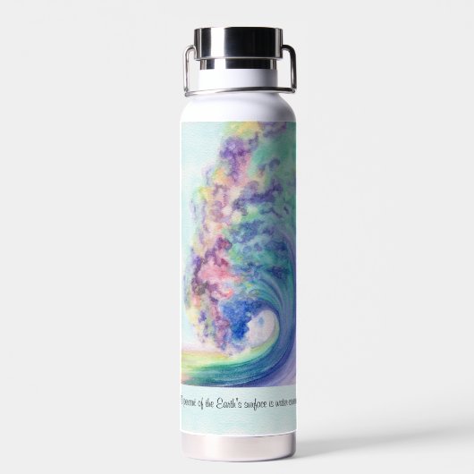 Waterverf Ocean Wave van Miranda Waterfles (Achterkant)