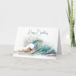 Waterverf Ocean Wave Verjaardag Kaart