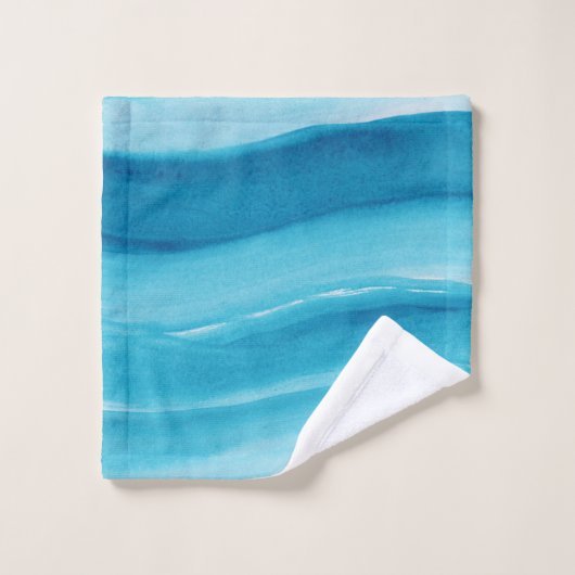 Waterverf Ocean Waves #1 Bad Handdoek (Wasdoekje)